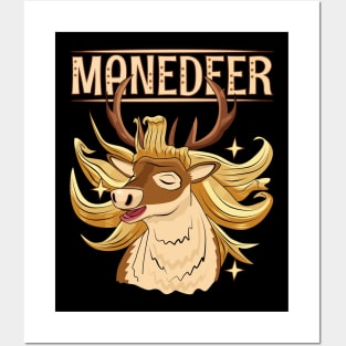 MANEDEER Mane Reindeer Pun Hairdresser Christmas Posters and Art